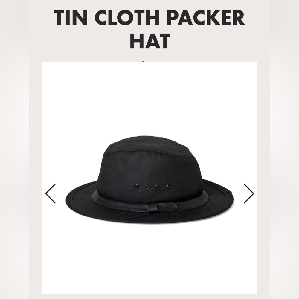 FILSON TIN CLOTH PACKER HAT BLACK Small NWT US MADE SOLD OUT